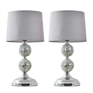 image of Harmony Pair of Grey Table Lamps