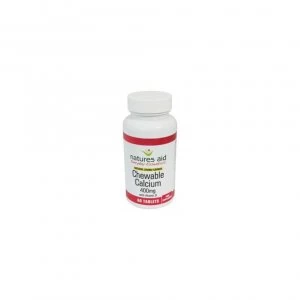 Image of Natures Aid Calcium (chewable) - 400mg (natural Lemon Flavour) 60 Tablets