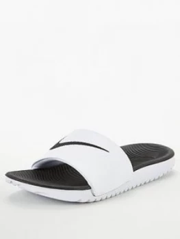 Image of Nike Childrens Kawa Slides - White/Black
