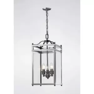 Image of Aston pendant lamp 3 bulbs chrome polished / glass