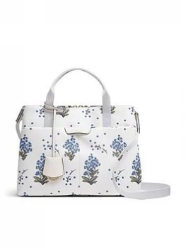 image of Radley Maple Cross Forget Me Not Medium Zip Top Multiway Tote Bag - Chalk