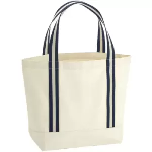 image of Westford Mill EarthAware Organic Tote Bag (One Size) (Natural/French Navy)