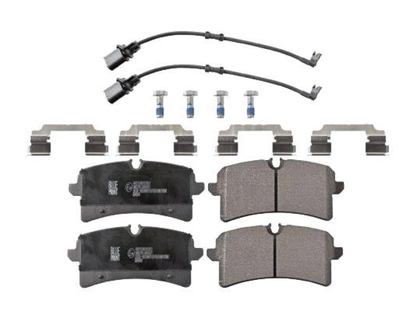 Image of Blue PRINT ADV184296 Brake pad set Rear Axle, incl. wear warning contact, with fastening material Brake Pad Set,disc brake (402)