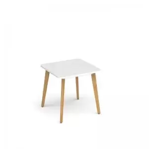 Image of Saxon square worktable with 4 oak legs 800mm - white SDS800-WH