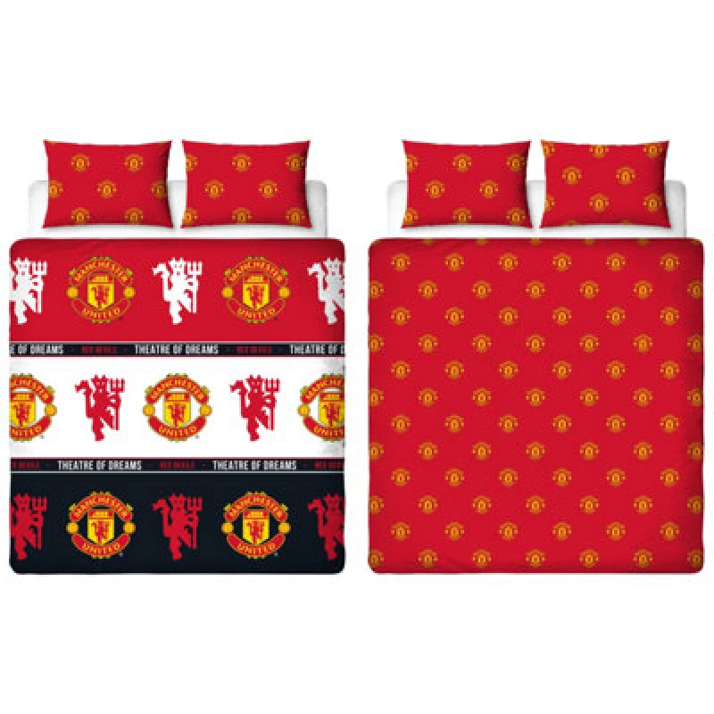 Image of Manchester United FC Patch Double Rotary Duvet Duvet Covers Double Red 40875708030