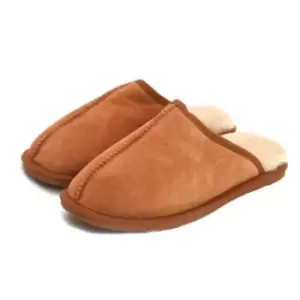 Image of Eastern Counties Leather Unisex Adults Sheepskin Lined Mule Slippers (7 UK) (Chestnut)