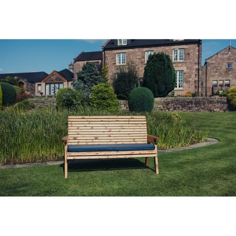 Image of Churnet Valley Garden Furniture Ltd Valley 3 Seat Bench - Timber - Fully Assembly - Set of Cushions Inc in Brown Brown Unisex