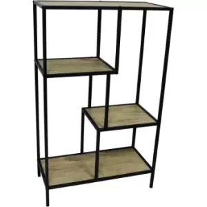 Image of Watsons - Bookcase Display Unit - Light Oak - Light Oak / Black