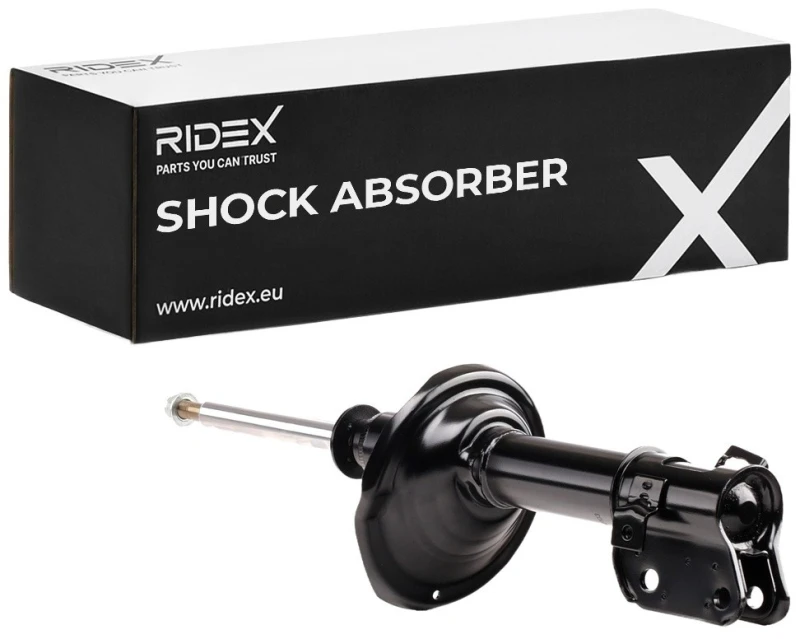 Image of RIDEX 854S0488 Shock absorber Front Axle Right, Gas Pressure, Twin-Tube, Suspension Strut, Bottom Clamp Shock Absorber (854)