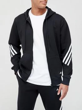 Image of adidas Future Icon 3 Stripe Zip Hoodie - Black Size M Men