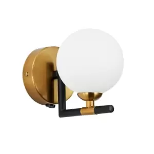 Image of Contemporary Wall Lamp Matt Black, Glass