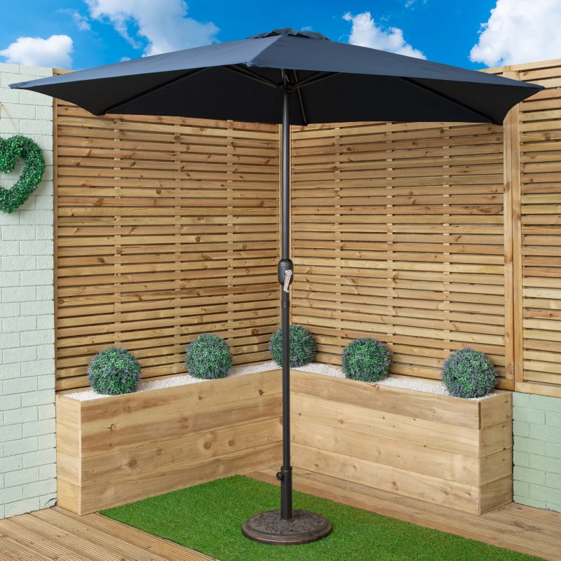 Image of Samuel Alexander 2.7m Havana Garden Patio Parasol with Crank Handle and Cover in Blue