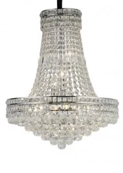 Image of Ceiling Pendant Chandelier 14 Light Polished Chrome, Crystal