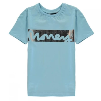 Image of Money Block Signature T-Shirt - Sky Blue