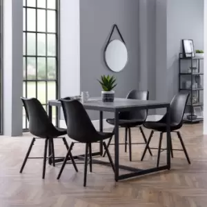 Image of Staten Dining Set with 4 Kari Chairs Black