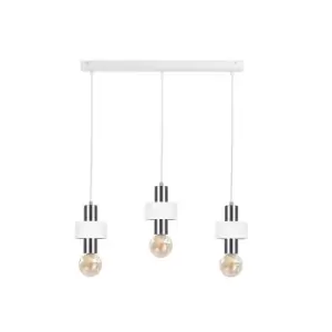 Unica Bar Pendant Ceiling Light White, Silver, 60cm, 3x E27