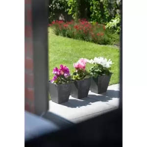 image of Ivyline Stone Ella Pot 34cm - Black