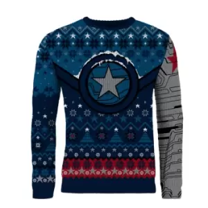 image of Marvel Winter Soldier Christmas Jumper (Size L)