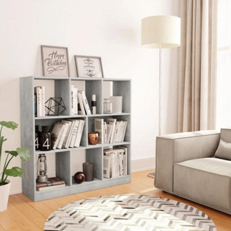 Image of Vidaxl Book Cabinet Concrete Grey 97.5X29.5X100 Cm Engineered Wood