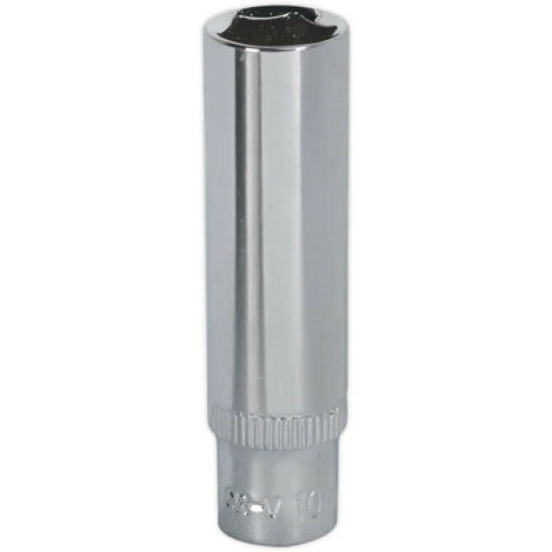 Image of Loops 10mm Forged Steel DEEP Drive Socket - 1/4" Square Drive Polished Chrome Vanadium Metallics