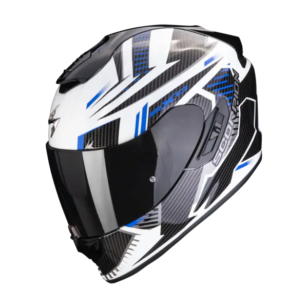 Image of Scorpion Exo-1400 Evo Air Shell White-Blue Full Face Helmet XL