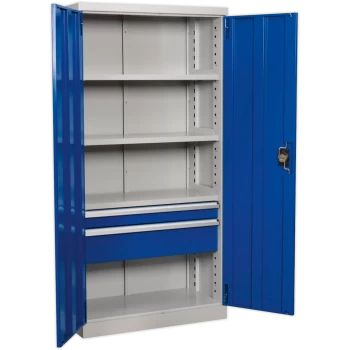 Image of Sealey Premier Industrial Cabinet 2 Drawer Blue / Grey