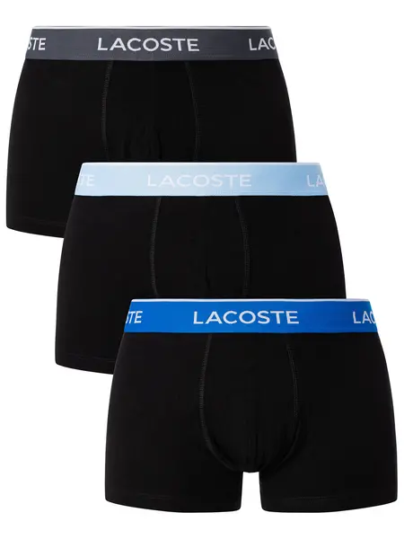 Image of Lacoste 3 Pack Casual Trunks Black (Blue/Light Blue/Grey) XXL