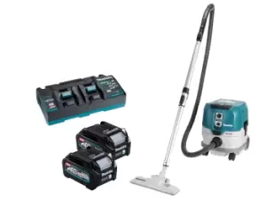 image of Makita VC005GLD22 40V 265W 2x2.5Ah 15L XGT L-Class BL Dust Extractor Kit