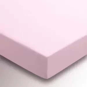 image of Helena Springfield Brushed Cotton Kingsize Fitted Sheet, Baby Pink