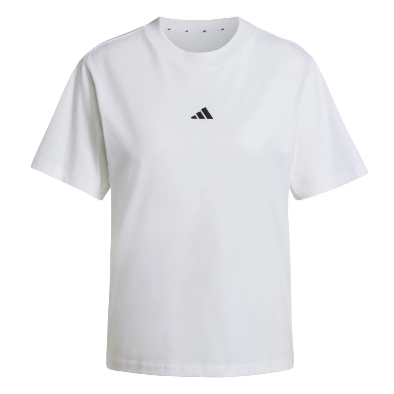 Image of adidas Essentials Small Logo Cotton T-Shirt Womens White female L (16-18)