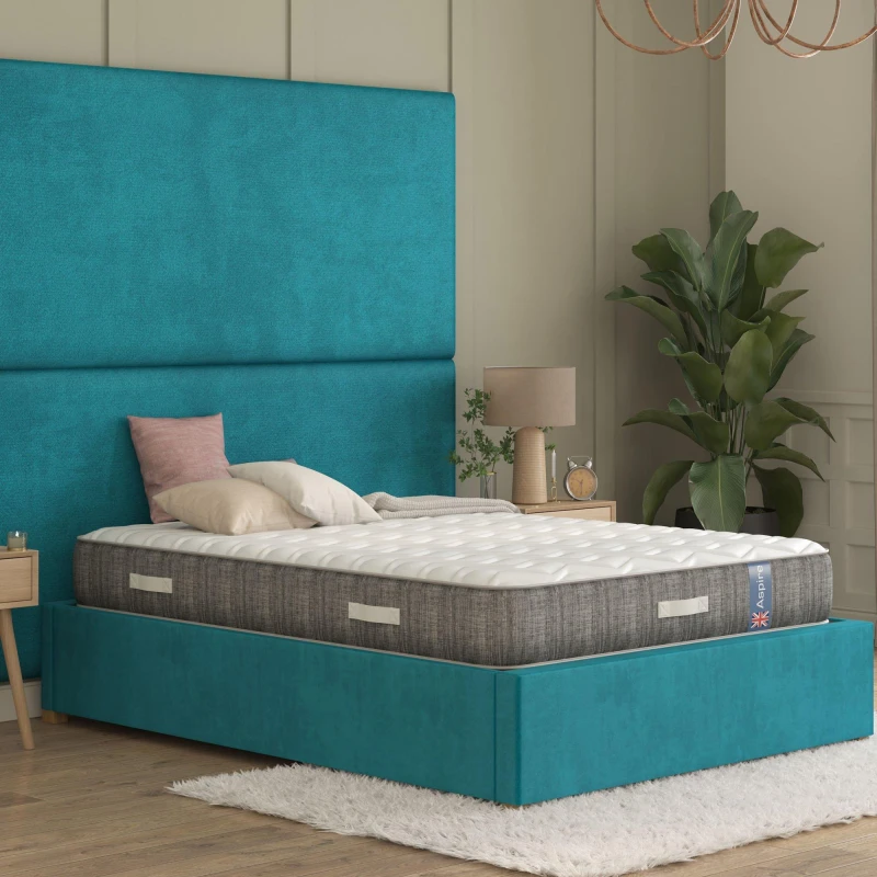 Image of Aspire Aspire Pocket Sprung Mattress with British Wool Fillings in White Size: Small Single White Small Single Unisex 5057632300355