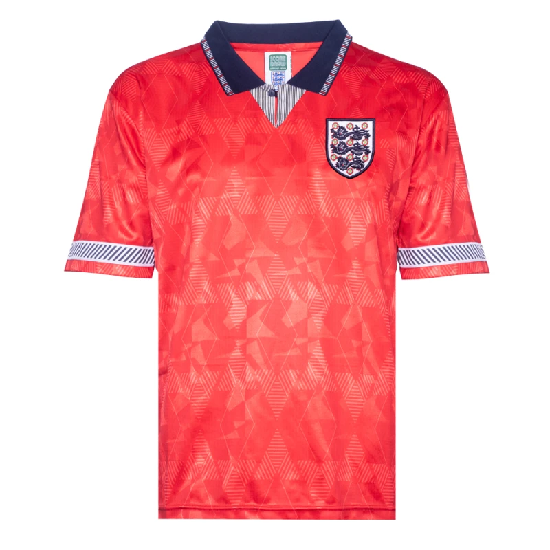 Image of Score Draw England 1990 World Cup Finals Away Retro Shirt ENG90AWCFSS-XS XS Mens Sportswear