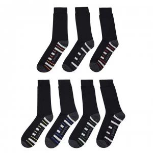 Image of Kangol Formal Socks 7 Pack - Grey Stri Sole
