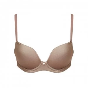 image of Figleaves Smoothing Non-Wired Plunge Bra - Mocha