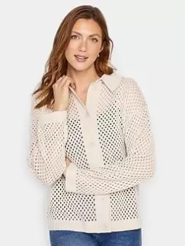 Long Tall Sally Crochet Cardigan - Beige, Beige, Size 10-12, Women