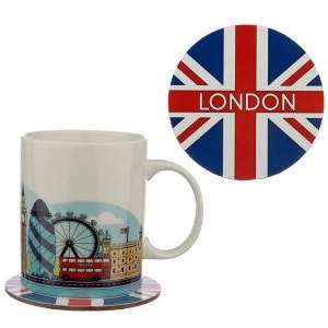 image of London Icons Porcelain Mug & Coaster Set