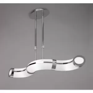 Image of G10 telescopic pendant light GU10 3 bulbs L1 / SGU10 Bar, polished chrome / white arylic