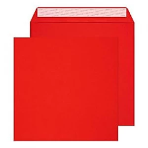 Image of Creative Bright Coloured Envelopes Peel & Seal 220 x 220 mm Plain 120 gsm Pillar Box Red Pack of 250