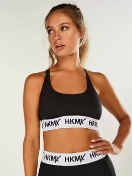 Image of Hunkemoller HKMX The Crop Branded Tape Bra - Black Size M Women