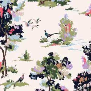 image of Joules Woodland Scene Dawn Grey Wallpaper