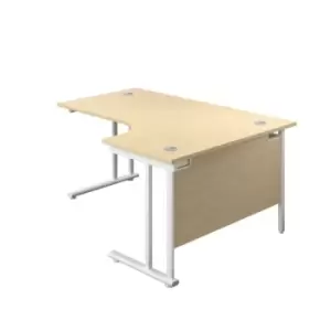 Image of 1800 X 1200 Twin Upright Right Hand Radial Desk Maple-White