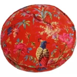 image of Riva Paoletti Paradise Round Cushion Cover (50 x 50 x 12cm) (Orange) - Orange