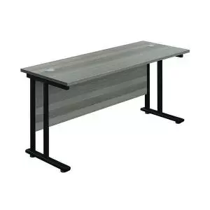 Image of Jemini Rectangular Double Upright Cantilever Desk 1200x600x730mm Grey