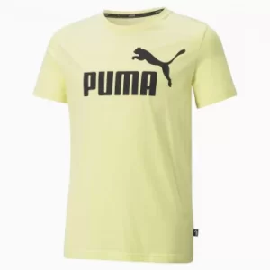 image of PUMA Essentials Logo Youth T-Shirt, Yellow Pear, size 5-6 Youth, Clothing