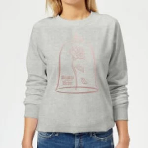 image of Disney Beauty And The Beast Princess Rose Gold Womens Sweatshirt - Grey - L