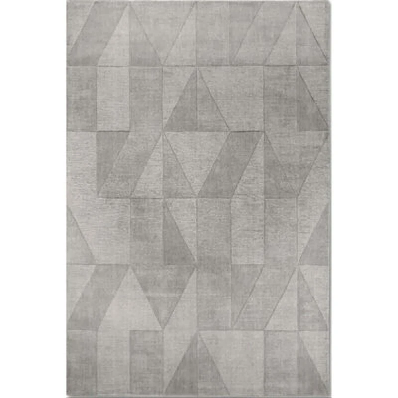 Image of The Rugs Villeroy & Boch 1906 Wool Rug Ursule Handwoven High Low Pile In Grey