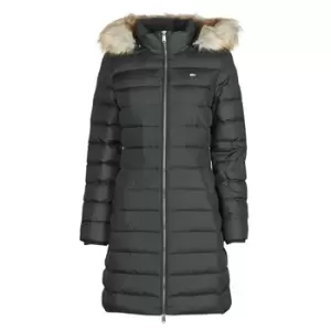 image of Tommy Jeans TJW ESSENTIAL HOODED DOWN COAT womens Jacket in Black. Sizes available:XS