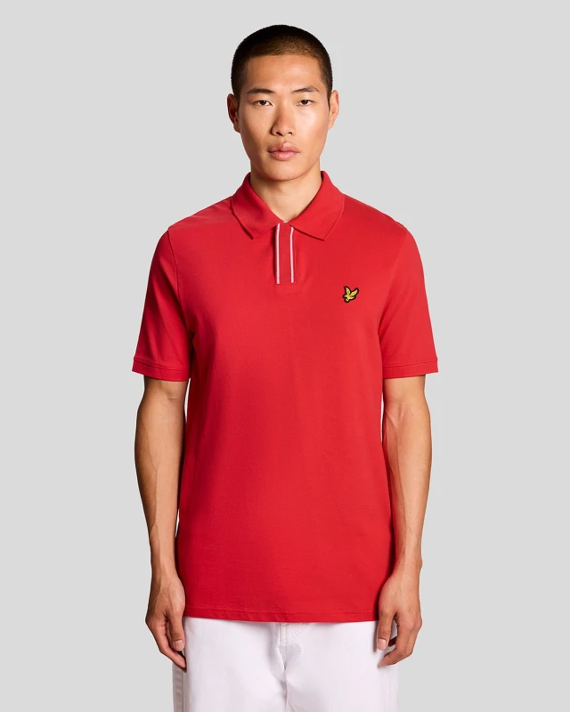 Image of Lyle & Scott Mens Placket Tipped Polo Shirt in Red