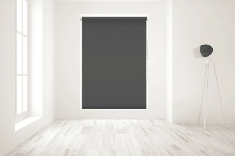 Image of Blinds Outlet Blackout Roller Blind in Dark Grey Size: 210cm width x 160cm drop Dark Grey Unisex 210cm width x 160cm drop