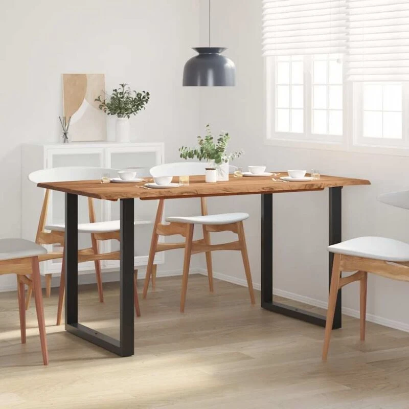 Image of VIDAXL Dining Table 154x80x76cm Solid Acacia Wood Vidaxl 8719883802817